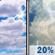 Wednesday: A slight chance of showers and thunderstorms after 5pm. Partly sunny, with a high near 69. South wind 10 to 15 mph, with gusts as high as 30 mph. Chance of precipitation is 20%. Wednesday: Partly Sunny then Slight Chance Showers And Thunderstorms