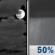 Tonight: A chance of rain showers between 2am and 5am, then a chance of rain showers and patchy fog. Mostly cloudy, with a low around 63. Southwest wind 0 to 5 mph. Chance of precipitation is 50%. New rainfall amounts less than a tenth of an inch possible. Tonight: Mostly Cloudy then Chance Rain Showers