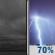 Tonight: Rain showers likely between midnight and 5am, then showers and thunderstorms likely. Cloudy, with a low around 57. Southeast wind 5 to 10 mph. Chance of precipitation is 70%. New rainfall amounts less than a tenth of an inch possible. Tonight: Cloudy then Showers And Thunderstorms Likely