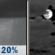 Tonight: A slight chance of rain showers before 8pm. Mostly cloudy, with a low around 54. North wind 0 to 5 mph. Chance of precipitation is 20%. New rainfall amounts less than a tenth of an inch possible. Tonight: Slight Chance Rain Showers then Mostly Cloudy